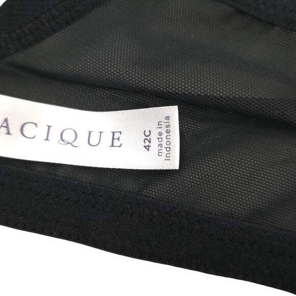 Cacique Collection Seriously Sexy Floral Print Bra 42C Black Floral Lace - Picture 10 of 11